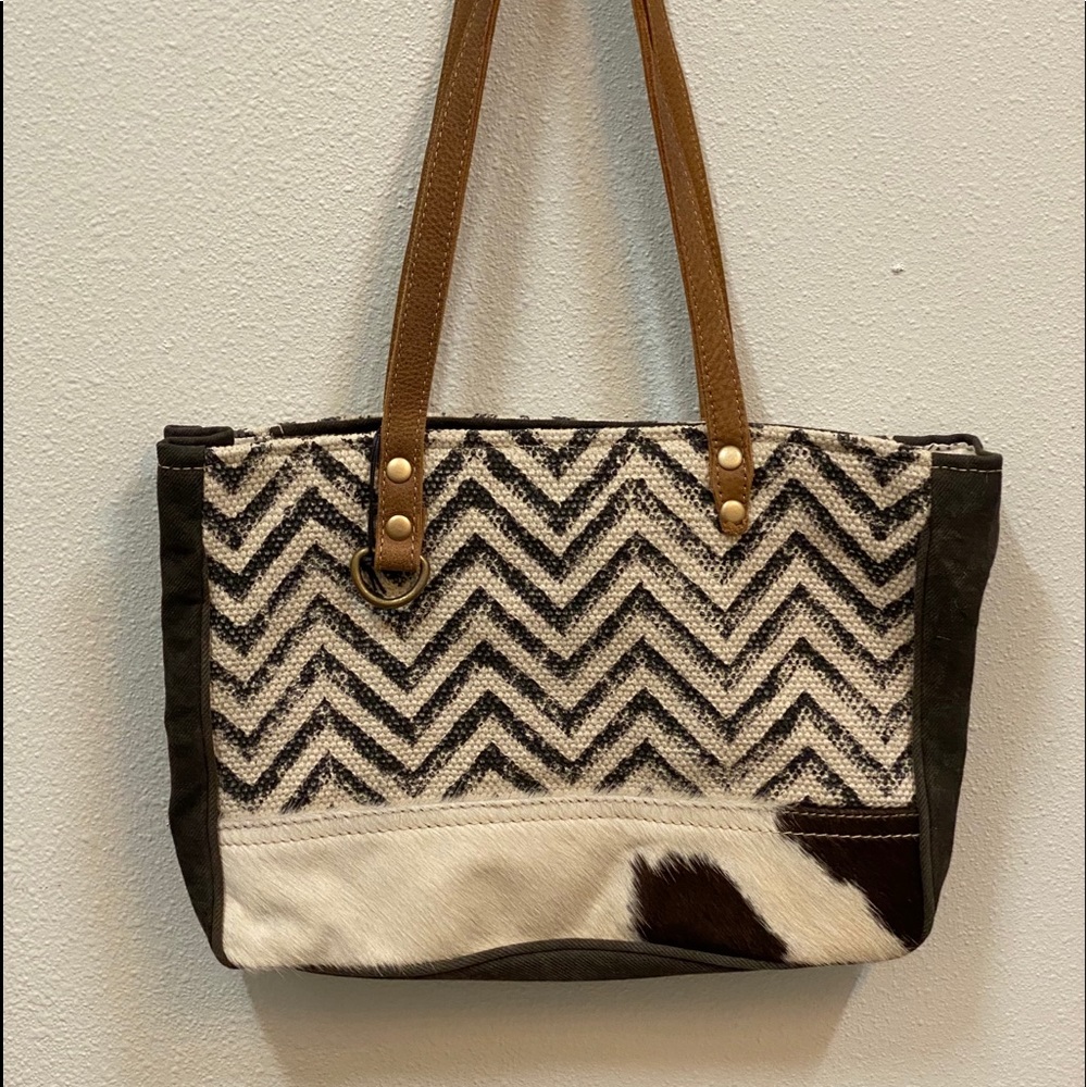 Myra Chevron Hairon Handbag